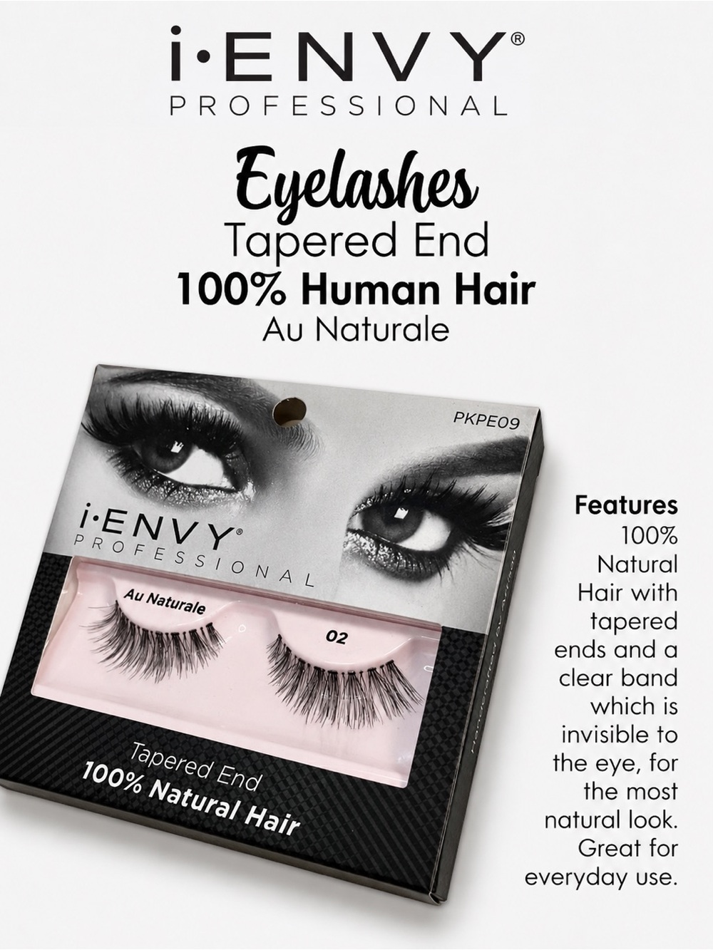 i-ENVY Professional Tapered End Lashes 100% Natural Hair- Black